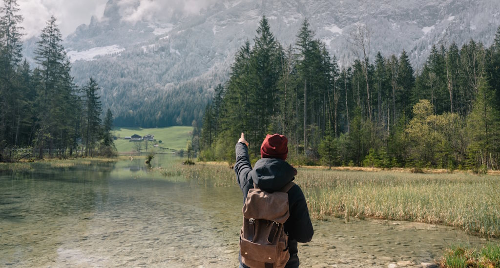 Bayrischer Wald Rucksacktouristin
